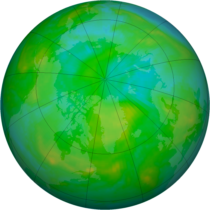Arctic ozone map for 20 July 2000